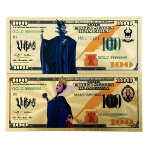 Nouveauté 2026 : 2 modèles de billets de banque V--illians Anime plaqués or 24 carats pour collection - Product Image 2