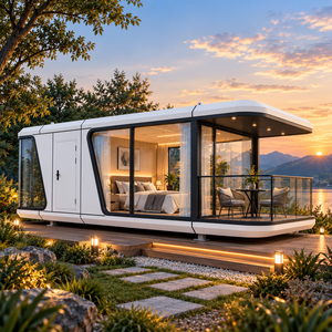 Cabine spatiale moderne préfabriquée, villa mobile avec verrière panoramique pour le tourisme en bord de <span class=keywords><strong>lac</strong></span> et en montagne - Product Image 5