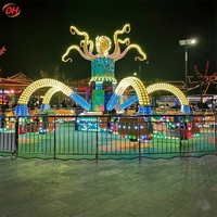 Manège Octopus Carnival Ride, corps en fibre de verre de 15 m de diamètre, 30 sièges, disposition flexible, nouvelles attractions rapides pour parcs d'attractions
