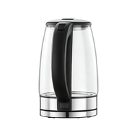 Bouilloire électrique en verre 1500W 2L en borosilicate avec lumière LED bleue et couvercle intérieur en acier inoxydable pour cuisine familiale – Vente en gros