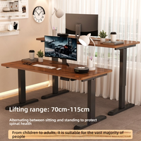 Table électrique réglable en hauteur avec capacité de charge de 140 kg, pour travailler debout ou assis, avec cadre de table électrique à double moteur sans balais
