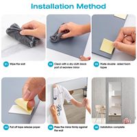 Miroirs muraux en acrylique sans cadre modernes, flexibles, incassables, autocollants, surdimensionnés pour salle de sport, danse, studio de yoga
