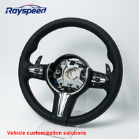 Volant en cuir et fibre de carbone, design sportif de course, ajustement personnalisé pour M3 M4 M5 M6