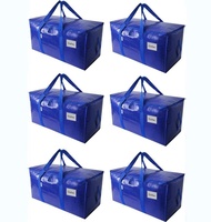 Paquete de 6 Bolsas de Almacenamiento Extra Grandes y Resistentes, Bolsas de Viaje Plegables de PE Duradero con Asas de Transporte para Ropa de Cama