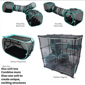 Tenda <span class=keywords><strong>Pop</strong></span>-<span class=keywords><strong>up</strong></span> all'aperto per animali domestici con tunnel per gatti per interni con recinti per gatti all'aperto e facile piegatura. - Product Image 5