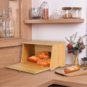 กล่องขนมปังไม้ไผ่ Mountain Guest พร้อมฝาปิด ชั้นวางของในครัวสำหรับใช้ในบ้าน - Product Image 1
