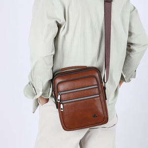 Großhandel Neue Stilvolle Diebstahlsichere Wasserdichte PU-Leder Umhängetasche mit Individuellem Logo Herren Business Messenger Crossbody-Tasche - Product Image 6