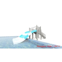 Toboggan aquatique en fibre de verre large de 2,4 m, hauteur de 1,5 m pour aire aquatique et piscine, utilisation en extérieur et en intérieur, certifié EN1176 CE
