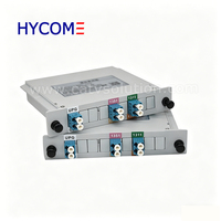 MUX ou DEMUX CWDM 4 canaux à fibre unique LC UPC avec port EXP, cassette plastique LGX avec plage de longueurs d'onde 1260-1650 nm, 2 pièces