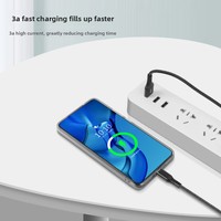 Naylon Örgülü Kılıflı ve Saf Bakır İletkenli USB Type-C Hızlı Şarj Veri Kablosu (Cep Telefonları ve Tabletler için)