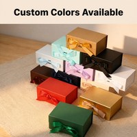 Boîte cadeau rigide magnétique personnalisée avec logo couleur, finition mate, doublure en éponge, nœud en ruban, emballage en carton gris pour les fêtes, vente en gros