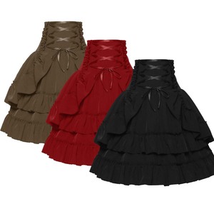 Falda Gótica Steampunk Victoriana <span class=keywords><strong>Escarlata</strong></span> Oscura para Mujer, Nueva Colección 2024, PUNK-001 - Product Image 2