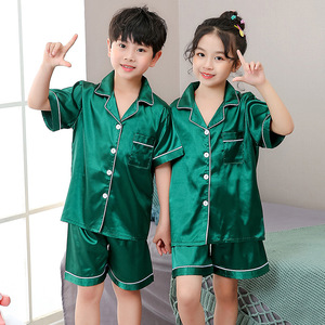 Детская атласная пижама с коротким рукавом - Product Image 3
