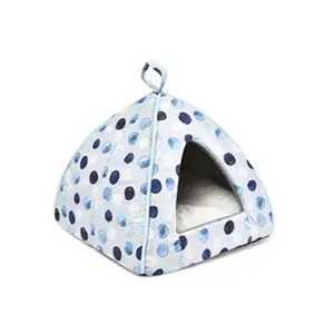 도매 블루 바다 시리즈 디자인 고양이 동굴 집 개 애완 동물 침대 라운드 개 애완 동물 침대 집