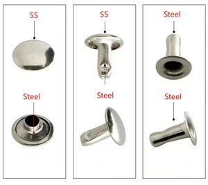 Remaches plateados de doble cara de 9x6 a 9x12 con doble tapa, Material de hierro duradero para bolsos de cuero, bolsos de mano, carteras - Product Image 3