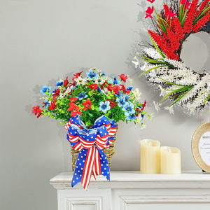 Guirnalda Colgante de Flores Artificiales Violetas, Adorno para Puerta del Hogar, Decoración para el Día Nacional, Día de la Independencia, Festividades - Product Image 2