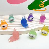 Breloques en résine lumineuse, accessoires pour poupées, matériel pour épingles à cheveux en colle crème DIY, bijoux, chaussures, gobelets à eau, breloques de dessin animé chien lapin, pendentif