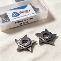 5 Insertos de Carburo PENTA 24N150 con Recubrimiento Colorido, Cuchilla de Corte Pentagonal para Torneado de Acero Inoxidable