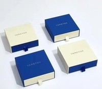 Boîte d'emballage pour bijoux en carton noir nacré neutre avec impression de logo, sur mesure