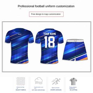 Anpassbare europäische Code karte Fußball uniformen Werkseitig verarbeitete digitale Stick garn Offsetdruck Fußball kleidung für - Product Image 2