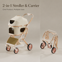 Poussette légère et portable pour animaux de compagnie, avec poignée et sangle détachables, pliage à un bouton, amortisseur de chocs, pour chiens et chats, idéale pour l'extérieur