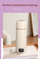 Bouilloire Électrique Intelligente Rechargeable en Céramique avec Revêtement Antiadhésif, Affichage LCD de la Température, Thermostat Intégré, Design Mignon et Féminin pour Usage Domestique