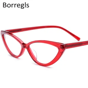Borregls एसीटेट बिल्ली आँख चश्मे के फ्रेम महिलाओं पारदर्शी चश्मा Eyewear निकट दृष्टि ऑप्टिकल पर्चे चश्मा 19109