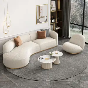 Commercio all'ingrosso moderno semplice divano set mobili soggiorno luce lusso salone di bellezza reception curvo soggiorno divano