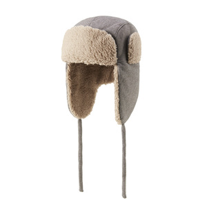 Lei Feng Hat Fleece Lined Drawstring Adjustable Unisex Winter Warm <b>Ear</b> Covering Outdoor Cycling Hat - Product Image 1