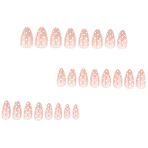 Best-Seller Mondial Gratuit <span class=keywords><strong>Simple</strong></span> Minimaliste Blanc Polka Dot <span class=keywords><strong>Nail</strong></span> <span class=keywords><strong>Art</strong></span> Portable Ongles Courts en Amande pour Auto-Adhésifs - Product Image 4