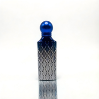 Flacon de parfum de luxe en verre dégradé bleu-gris avec texture découpée 10ml/15ml/20ml, flacon pulvérisateur rechargeable