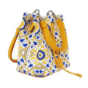 Sacs seau en tissu <span class=keywords><strong>Flyknit</strong></span> personnalisés, durables et portables, à motif géométrique, tricotés, bandoulière vintage, fermeture à fermoirs, <span class=keywords><strong>Flyknit</strong></span> pour femmes - Product Image 3