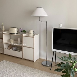 Creative Minimalist Modern Nordic Style Cream-Color Floor Lamp with Iron Body Instagram-Worthy Korean Ambient <b>Light</b> - Product Image 3