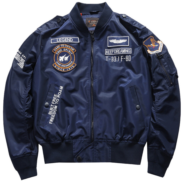 Spring and Autumn New Style Pilot Retro Trend Jacket with Embroidery Large Size Workwear Coat