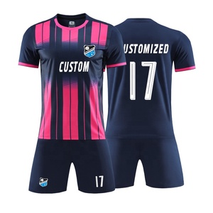 Seragam Sepak Bola Grosir Biru Dongker Kustom Seragam Sepak Bola Anak Laki-Laki Seragam Sepak Bola Pink - Product Image 1