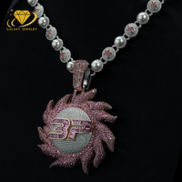 Pendentif chaîne diamant glacé passe testeur de diamant S925 nom lettre pendentif Hip Hop personnalisé rotatif soleil Moissanite pendentif
