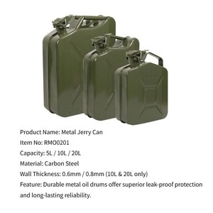 Bidons métalliques verts de 5L, <span class=keywords><strong>10L</strong></span>, 20L pour le camping, le 4x4 et le tout-terrain – Conteneurs de carburant <span class=keywords><strong>essence</strong></span> et diesel en gros - Product Image 4