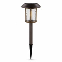 Lampe solaire extérieure pour allée de jardin, panneau 64x64mm, batterie AA 1.2V 1000mAh, 14LM, étanche, bronze, avec piquet