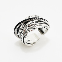 Hip Hop Bijoux Anneaux Vintage Émail Dames Humeur Anneaux Antique En Argent Sterling En Gros 925 Argent Hommes Femmes 2pcs 3-7 Jours