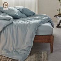 Ensemble de draps en bambou doux et soyeux, respirants et rafraîchissants, écologiques, 4 pièces, draps en bambou à poches profondes