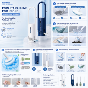 BOOMJOY Spazzola per WC 2-in-1 con Testina Sostituibile, Design Moderno, Soluzione Detergente Integrata per Pulizia Quotidiana Profonda - Product Image 3