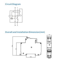 Proteção atual curta 240V RCBO do interruptor atual residual diminuto 1P + N - Product Image 6