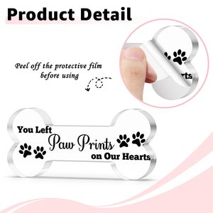 Plaque commémorative personnalisée en acrylique en forme d'os pour chien, gravée, de la marque Petop Factory, avec la phrase « Si l'amour pouvait t'avoir sauvé pour toujours », souvenir. - Product Image 2