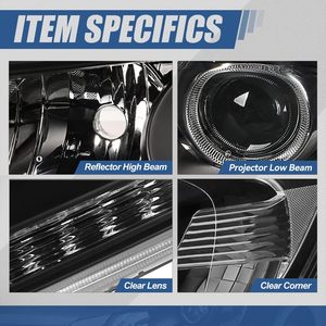 Conjunto de Faros Delanteros Negros Más Vendidos, Faros Delanteros Halógenos Compatibles con Honda Accord 2013-2015 - Product Image 4