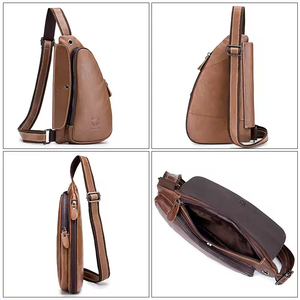 BULL CAPTAIN Genuine Leather Sling Bag Shoulder Daypack Sport Travel <b>Men</b> <b>Cross</b> Baody Bag Leather Chest Bag <b>Men</b> Vintage <b>Men</b> Bag - Product Image 6