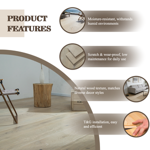 Suelo de abedul macizo de 240mm de ancho, chapa Natural de 4,0mm, tamaños personalizados, colores para oficina moderna, bloqueo de clic para <span class=keywords><strong>Parque</strong></span> de dormitorio - Product Image 2