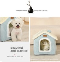 Nid pour animaux de compagnie pliable de luxe, amovible, lavable, rembourrage en cachemire, respirant, lit pour chat et chien, petite grotte pour chien, canapé, utilisation toute saison