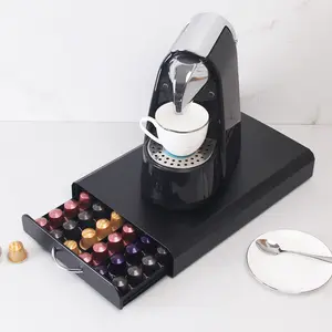 Kahve kapsül kutusu kahve makinesi slayt taban metal kahve pod depolama çekmecesi tutucu