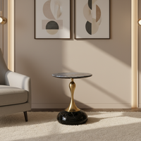Table basse ronde noire moderne personnalisée pour la maison, l'appartement, le bureau, le salon, la chambre, la cuisine