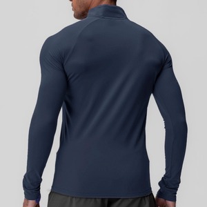 Men's Compression Long Sleeve Stand Collar Top Half Zip Quick Dry Solid Color Fitness Wear High Elasticity Polyester/Cotton - Product Image 3